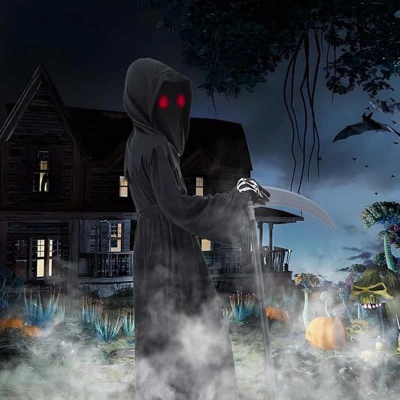 Kostium ponurego żniwiarza na Halloween dla dzieci w konkursie cosplayowym